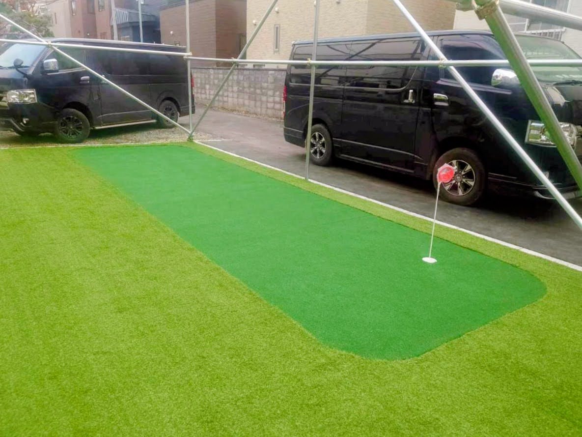 中央区　防球ネット施工及び人工芝敷設