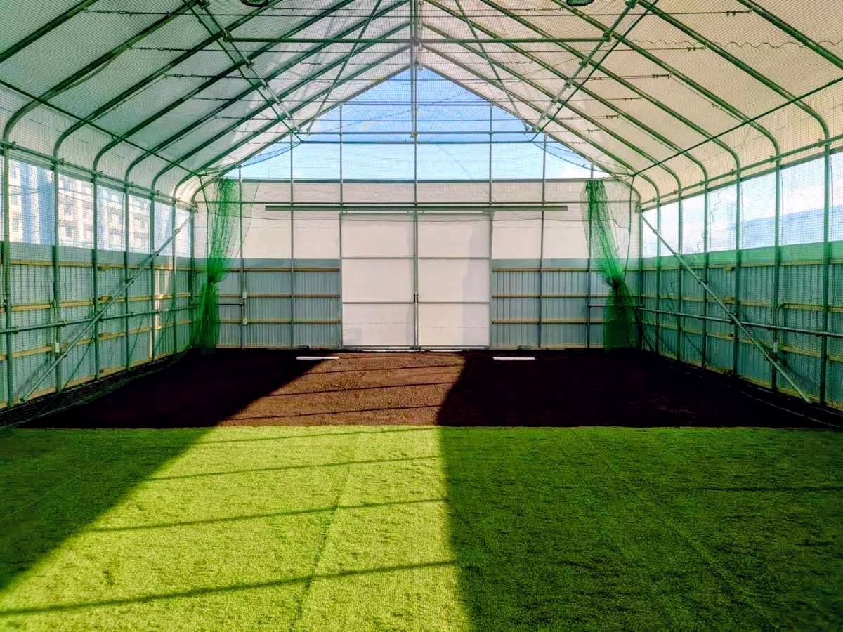 室内練習場　マウンド作成及び人工芝敷設